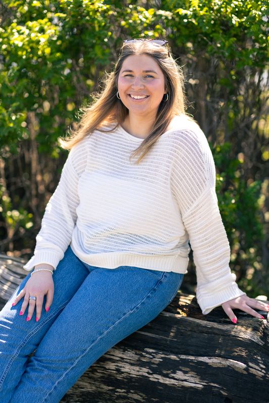 Laughing on a log