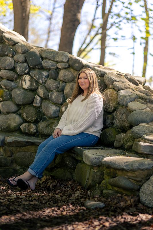 Resting on the old stone wall