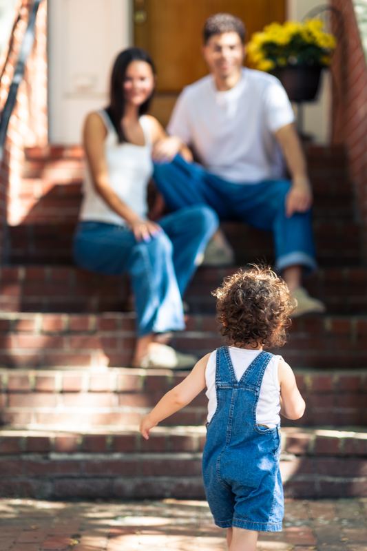 Running to mom and dad
